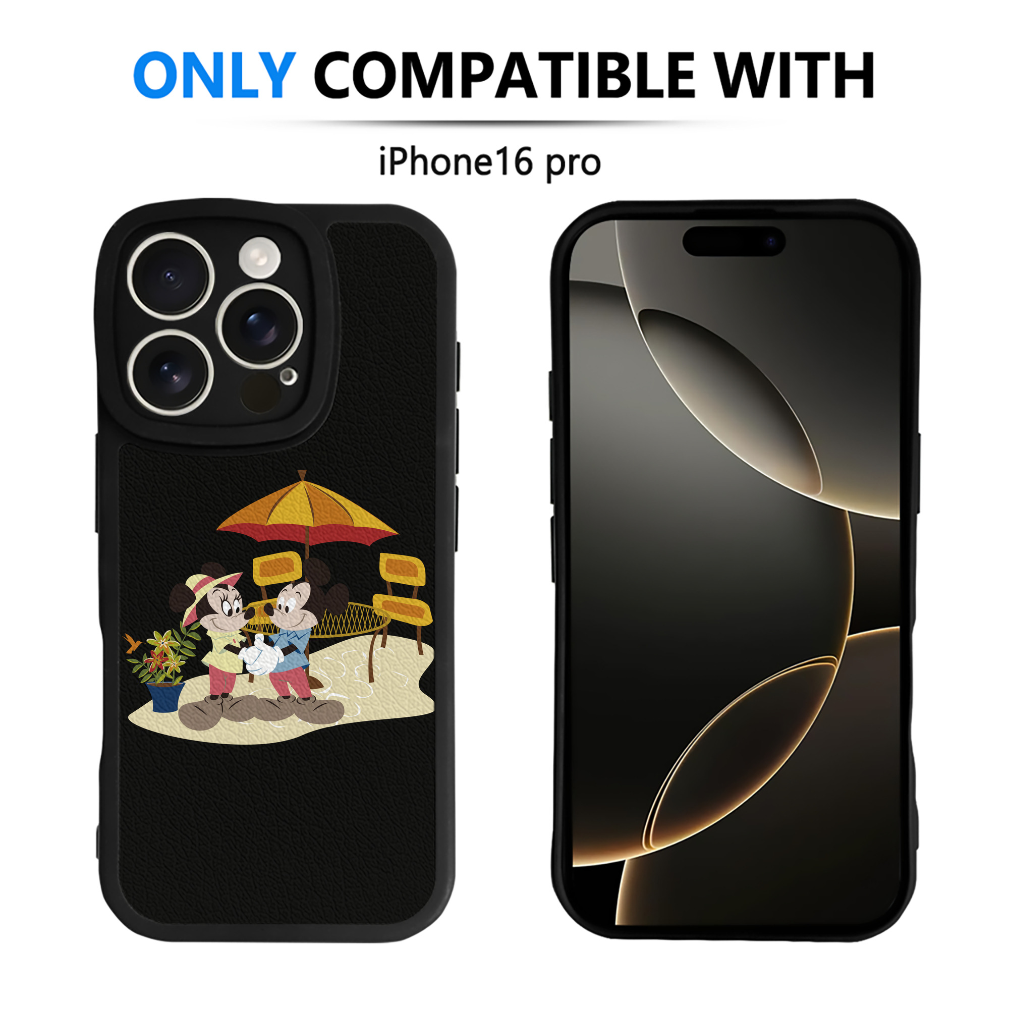 （画像用） ミッキーマウス Mickey Mouse 【iPhone 16シリーズ対応】シリコンスマホケース（レザー調） 材質：シリコン